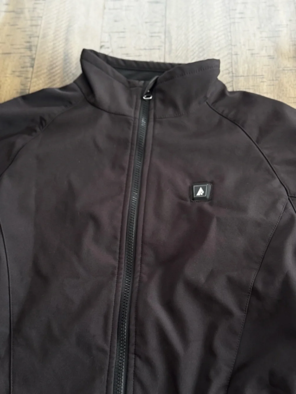 Actionheat Men's Black Windbreaker Jacket with Stand Collar